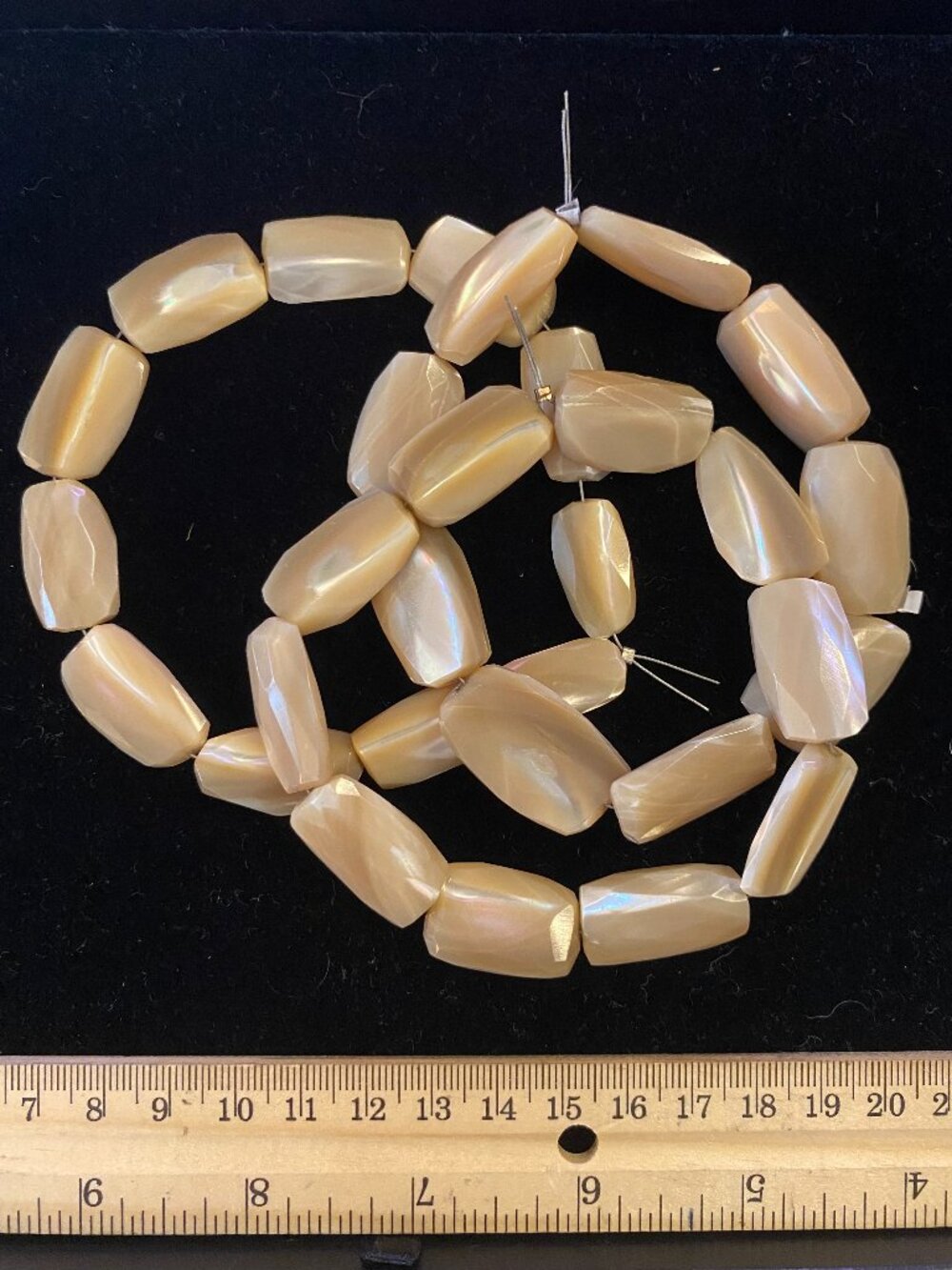 Faceted Mother of Pearl Beads-Center Drilled-3 Strands